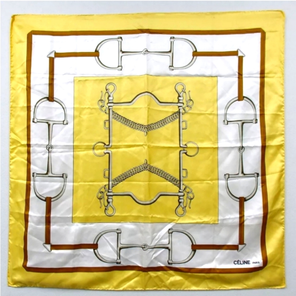 Celine Horsebit Silk Scarf 34"